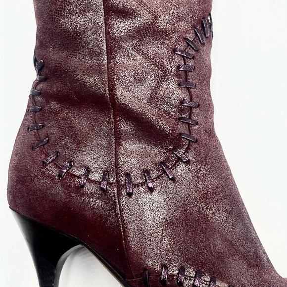 Donald Pliner Tall Red Western Pointer Boots Size 7 - Picture 2 of 8